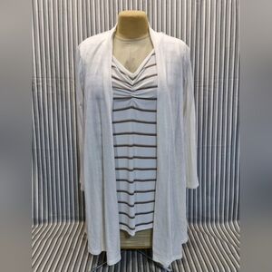 Terra & Sky PLUS Women's Ribbed Duster Tank Set Size: OX (14W)